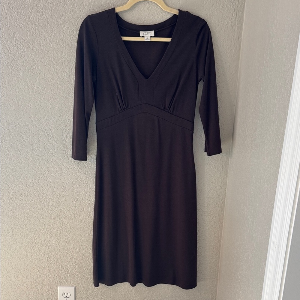 Ann Taylor chocolate brown Long Sleeve Dress